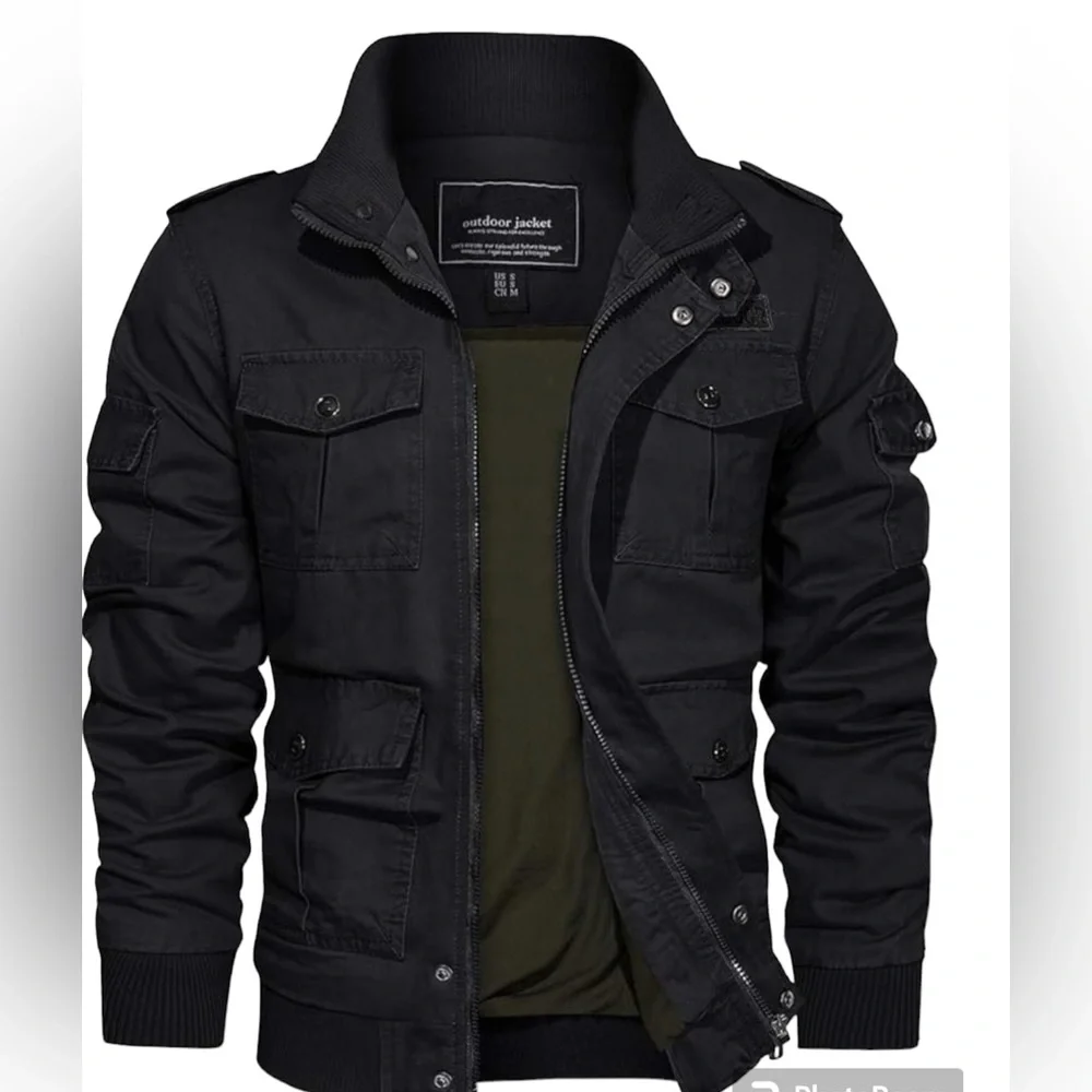 TACVASEN Men's Jackets Military Jackets Cargo Jackets. Size Small, NWT, black